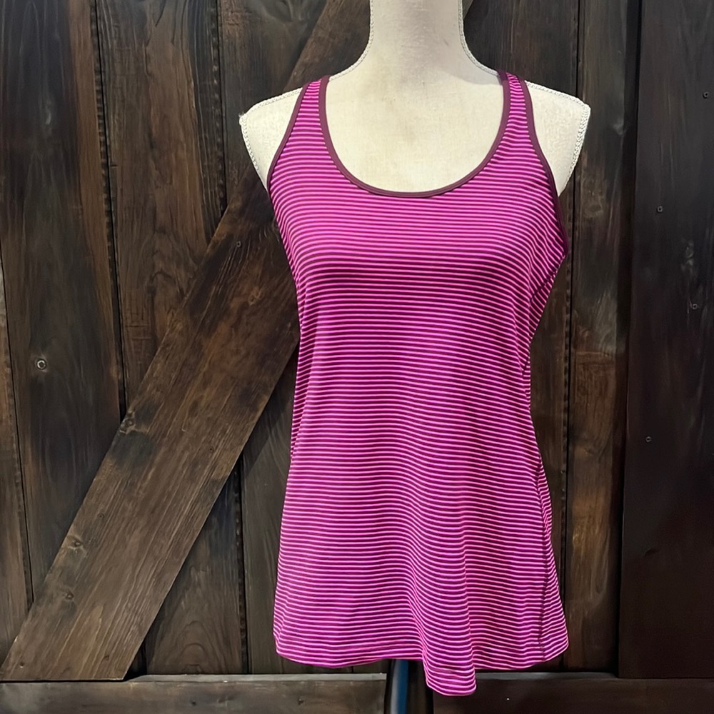lululemon athletica Pink Striped Tank Top